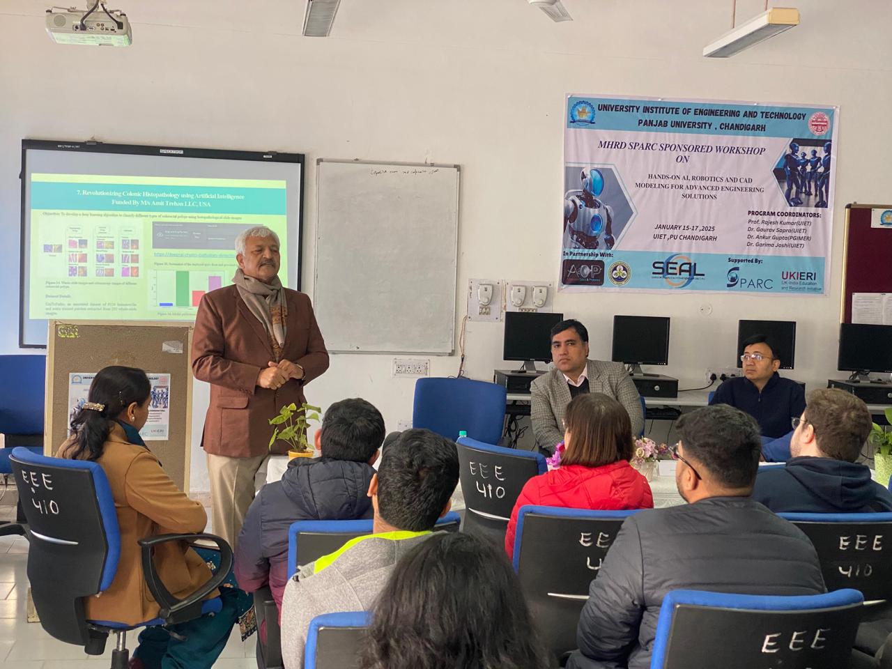 A three-day workshop titled “Hands-On AI, CAD Modeling, and Robotics for Advanced Engineering Solutions” started today at UIET.